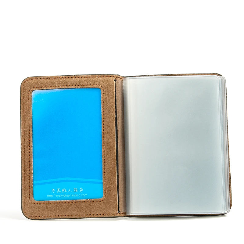 Pilot Licence and Credit Card Holder PU Leather Crew ID Folder for Flight and Aviation Use