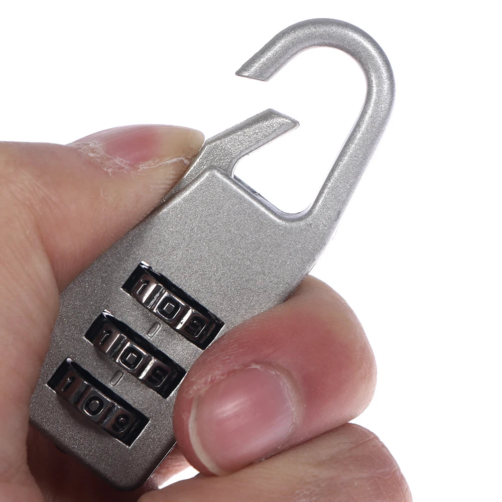 Mini 3 Digit Dial Resettable Travel Luggage Lock Suitcase Backpack Padlock Secure