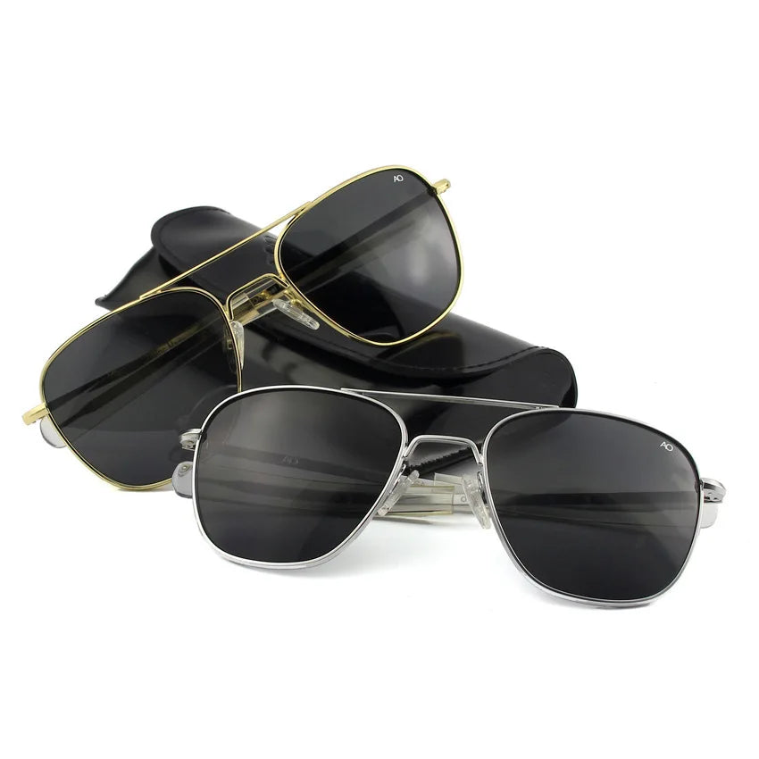 Aviation Sunglasses UV400 Glass Lenses Alloy Frame Pilot Style Driving Sunglasses for Men and Women
