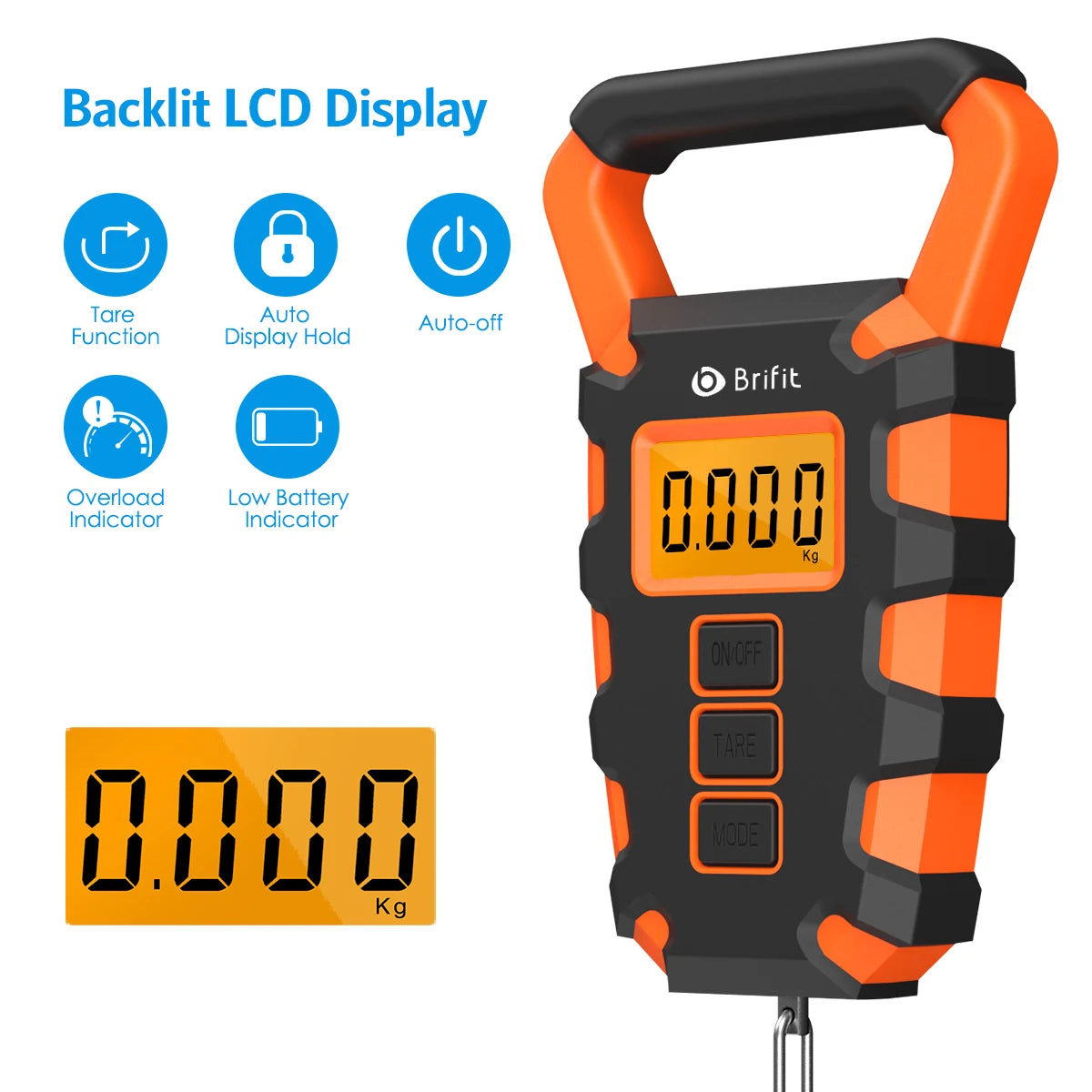 50kg Digital Luggage Scale with Tape Measure, Portable Hanging Travel Weighing Scale