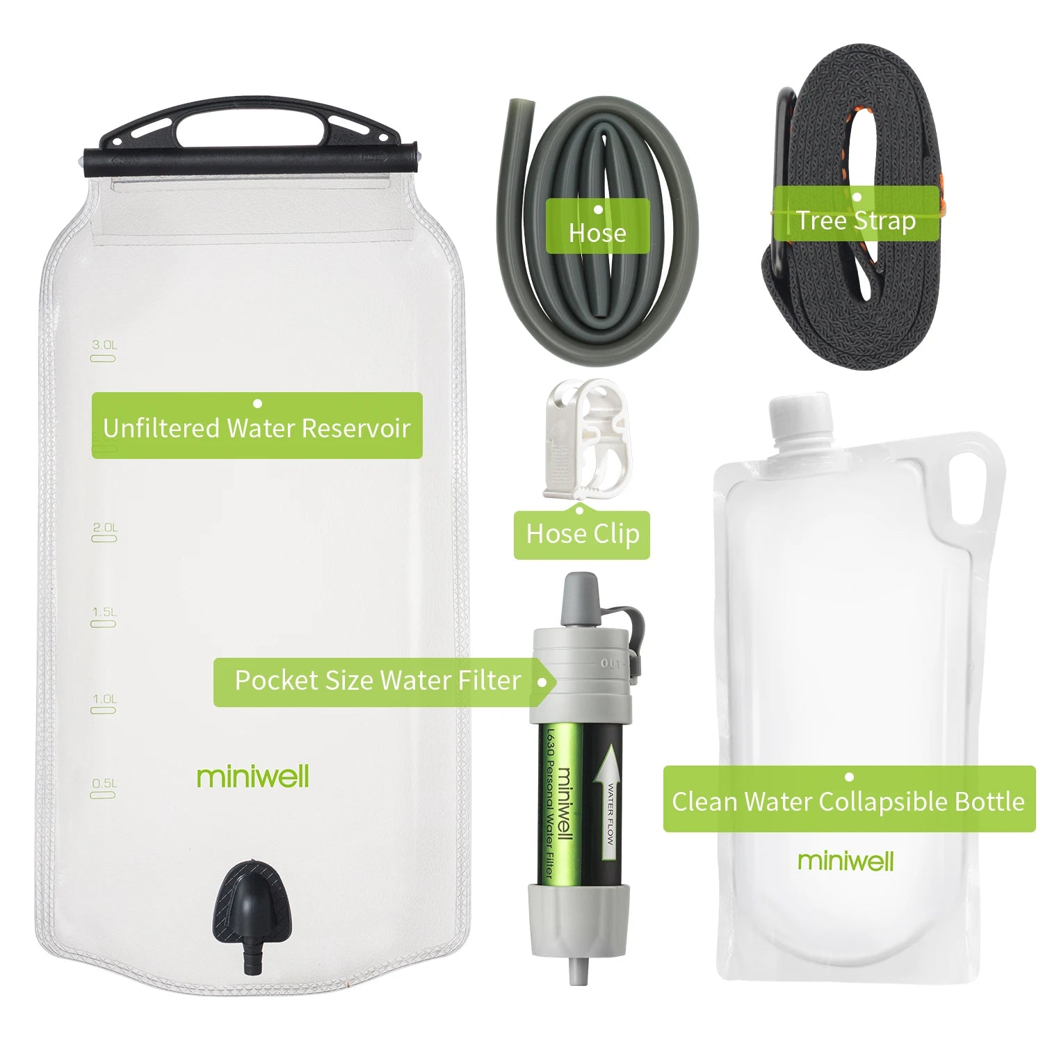 Personal Water Filter Straw Camping Survival Purifier 0.1 Micron Outdoor Emergency Hydration Tool