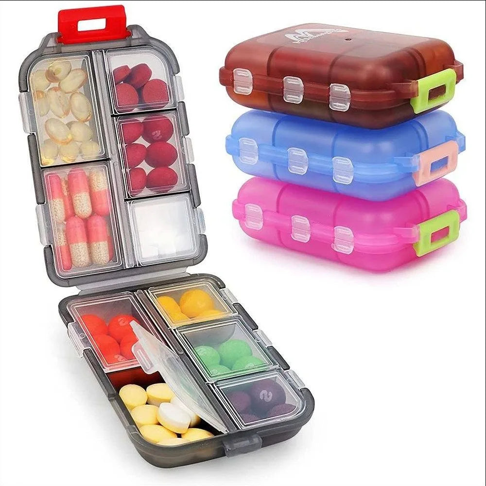 OEMG Travel Pill Organizer Moisture Proof Pocket Medicine Vitamin Holder Case Portable Box