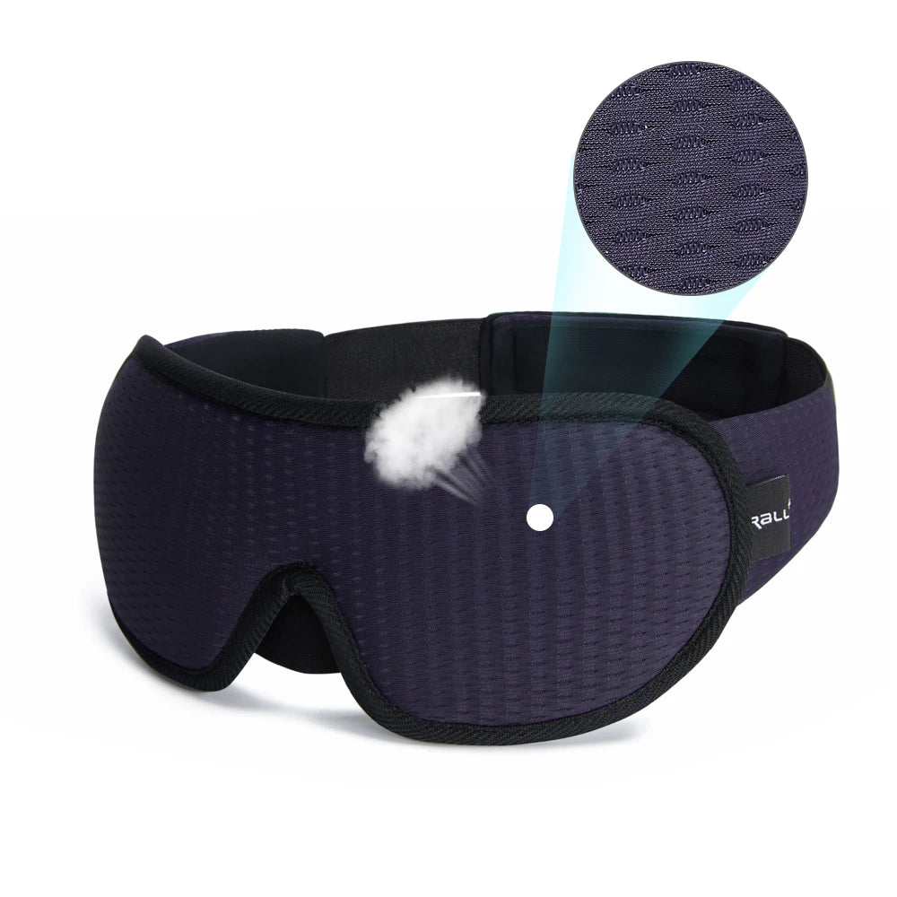 3D Sleeping Mask Soft Padded Blackout Eye Shade Blindfold for Travel & Night Sleep Comfort