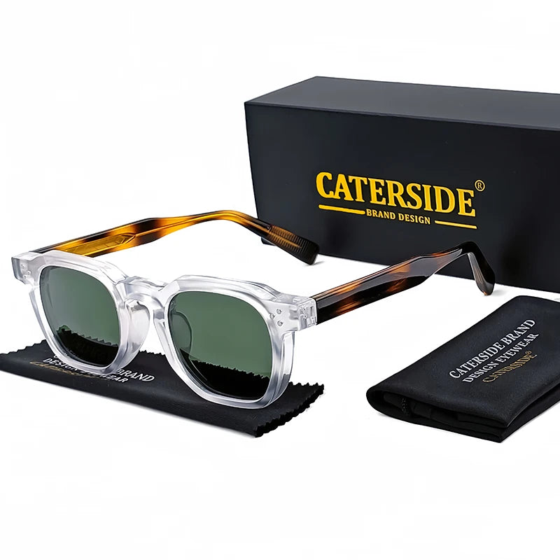 CATERSIDE Retro Punk Square Sunglasses UV400 Small Frame