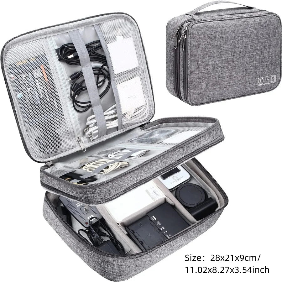 Travel Cable Organiser Bag, Portable Digital Storage Pouch for Gadgets and Electronic Devices