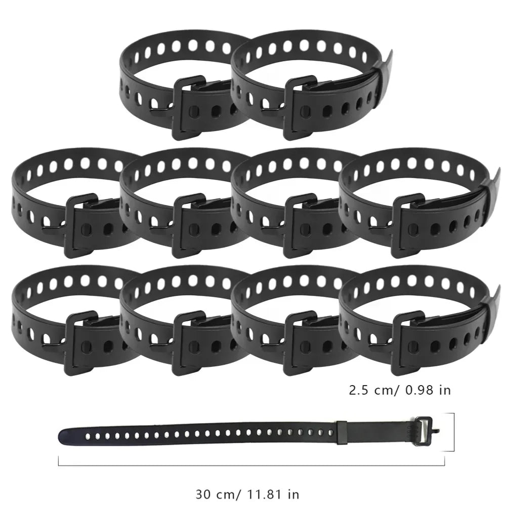 1-10PCS Rubber Tension Strap Cargo Tie Down Belt Luggage Buckle Camping Travel