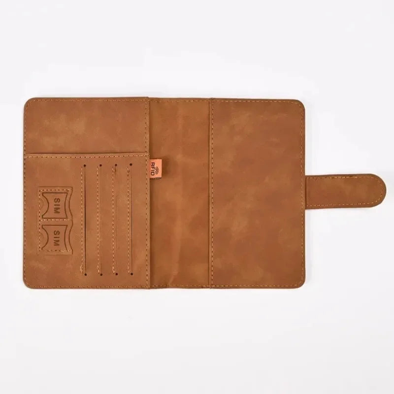 Travel Passport Cover PU Leather Ticket Wallet with Credit Card Holder for Men and Women