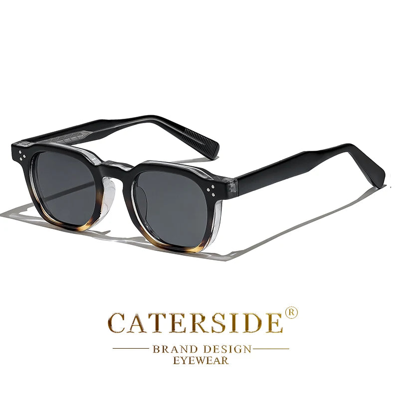 CATERSIDE Retro Punk Square Sunglasses UV400 Small Frame