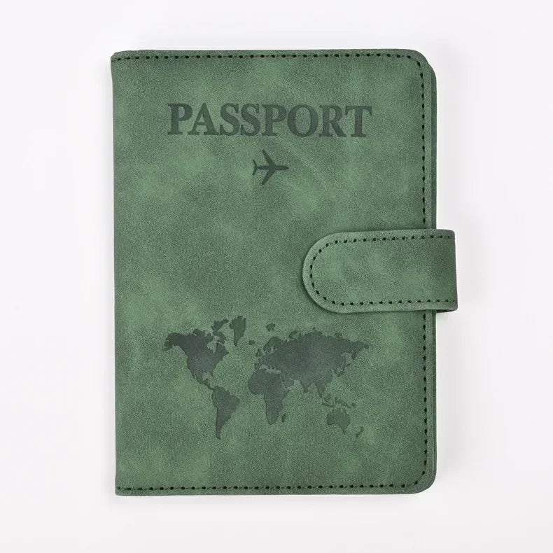 Travel Passport Cover PU Leather Ticket Wallet with Credit Card Holder for Men and Women