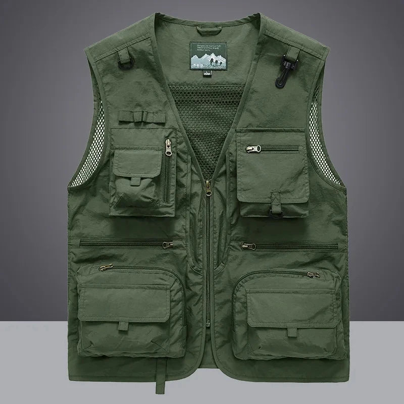 Tactical Survival Vest Multi Pocket Mesh Waistcoat