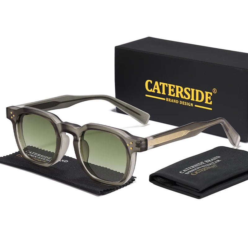 CATERSIDE Retro Punk Square Sunglasses UV400 Small Frame