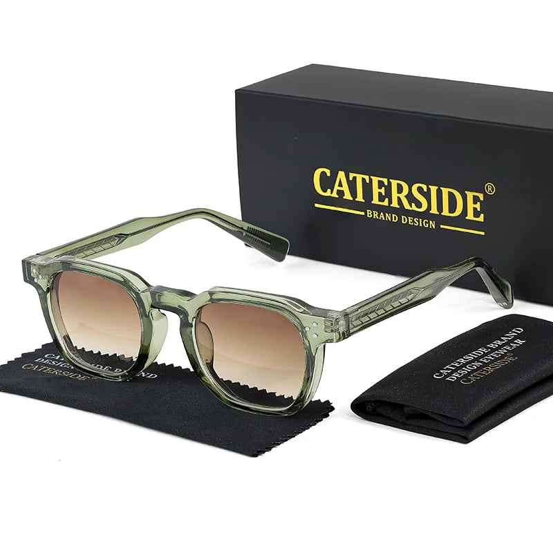 CATERSIDE Retro Punk Square Sunglasses UV400 Small Frame