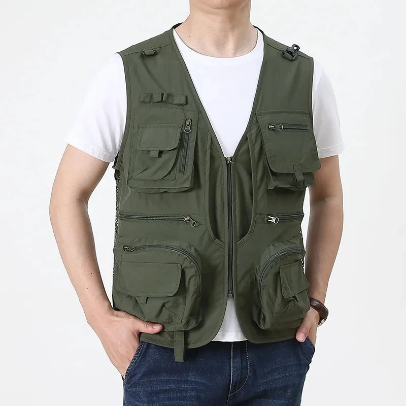 Tactical Survival Vest Multi Pocket Mesh Waistcoat