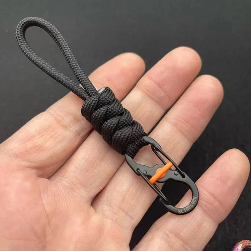 10cm Paracord Anti-Theft 8-Shaped Keychain Lock Portable Outdoor Lanyard Hanging Buckle Ring