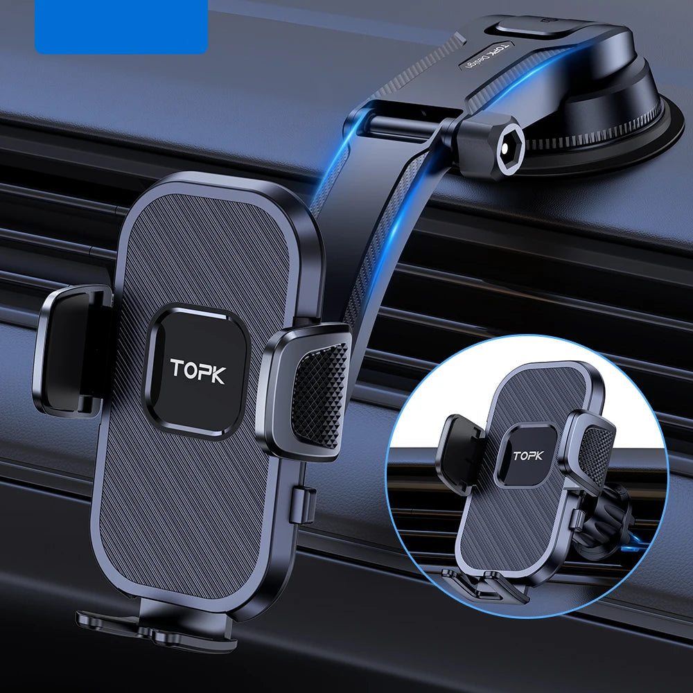 Gravity Car Phone Holder Dashboard Windshield and Air Vent Mount for iPhone Samsung and Android