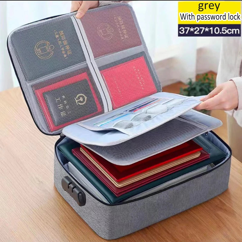 Large Capacity Home Document Storage Bag Passport Certificate Archive Organiser Folder Case