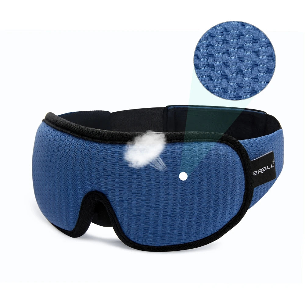 3D Sleeping Mask Soft Padded Blackout Eye Shade Blindfold for Travel & Night Sleep Comfort