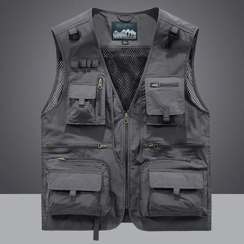 Tactical Survival Vest Multi Pocket Mesh Waistcoat