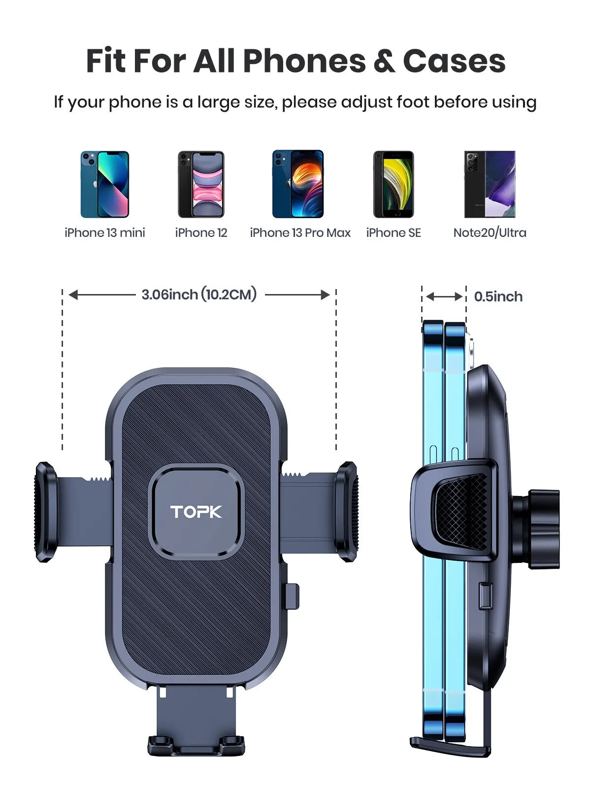 Gravity Car Phone Holder Dashboard Windshield and Air Vent Mount for iPhone Samsung and Android