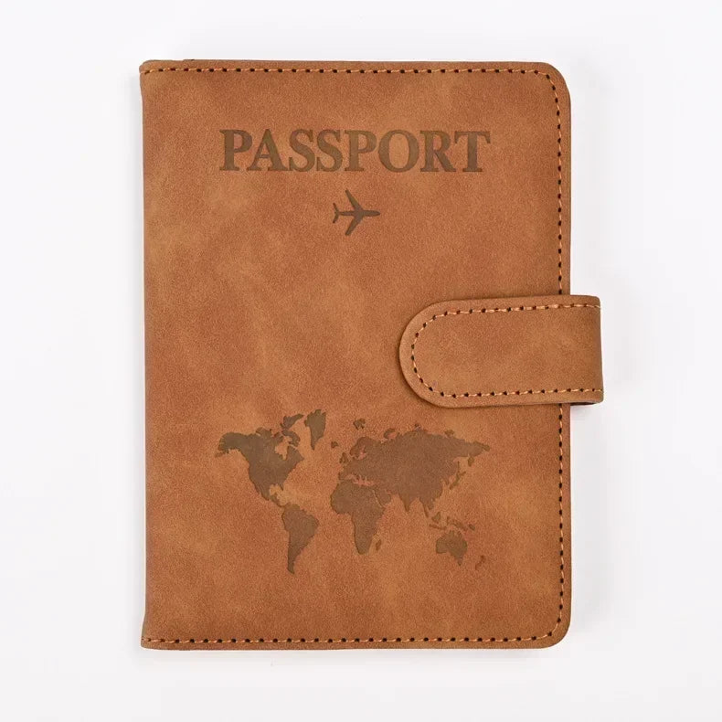 Travel Passport Cover PU Leather Ticket Wallet with Credit Card Holder for Men and Women