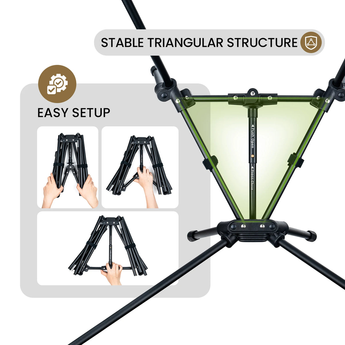 Oversized Folding Camping Chair 170kg Capacity Lightweight Portable Chair for Hiking Fishing Picnic