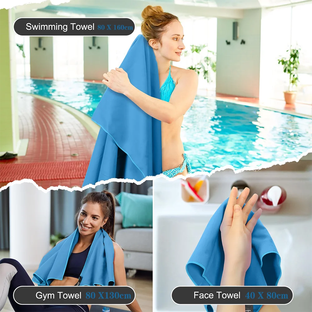 DUTRIEUX Microfiber Quick Dry Gym Towel Silver Ion Odour Free Absorbent