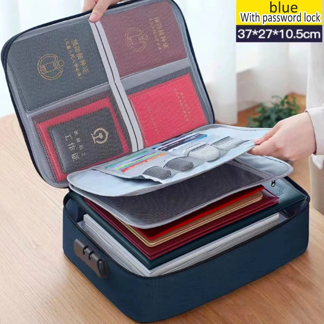 Large Capacity Home Document Storage Bag Passport Certificate Archive Organiser Folder Case
