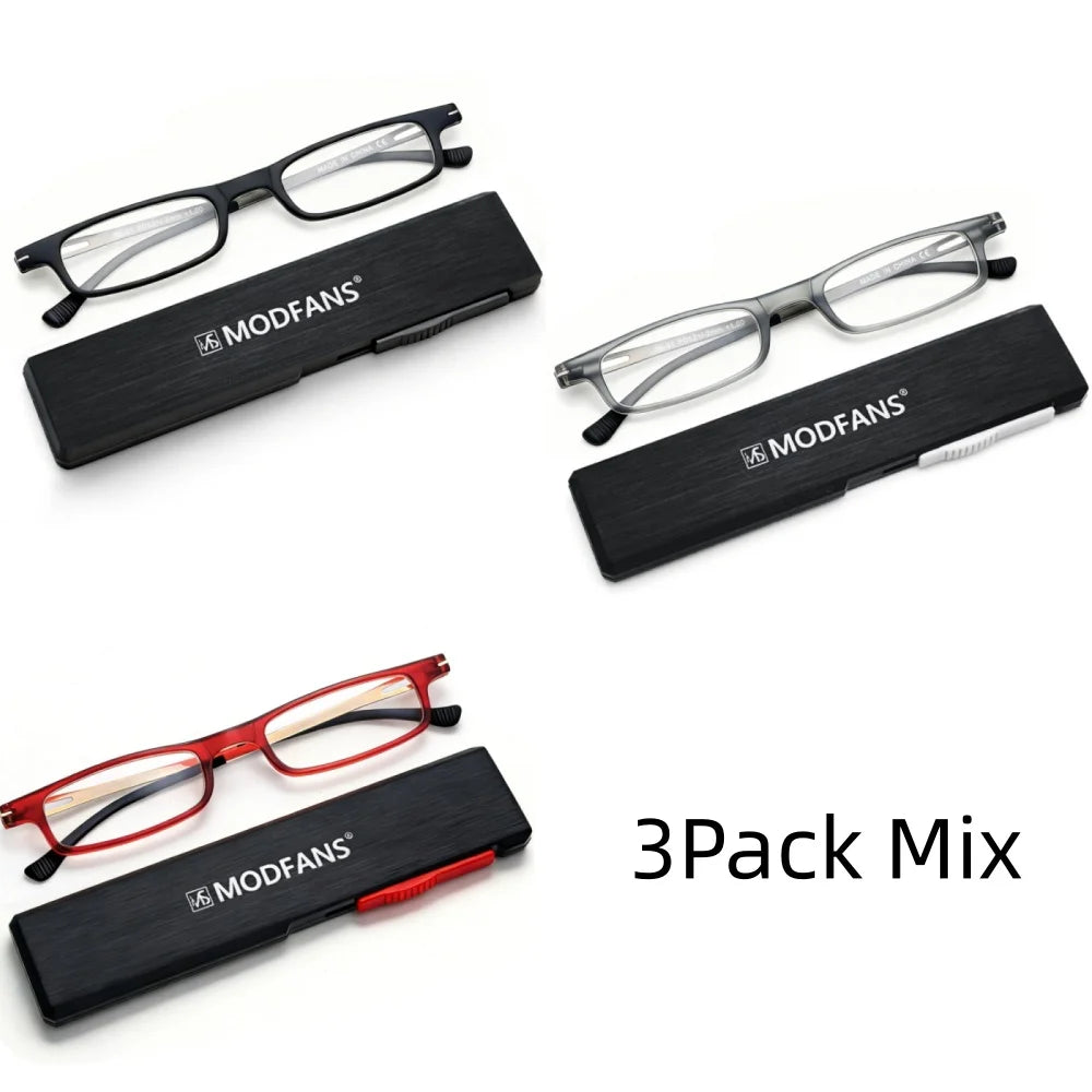 MODFANS Ultra Thin Folding Reading Glasses TR90 Blue Light Anti UV Portable