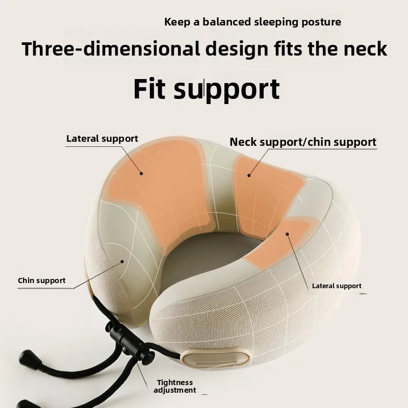 Memory Foam U Shaped Neck Pillow Compact Foldable Travel Pillow for Airplane Flights and Naps