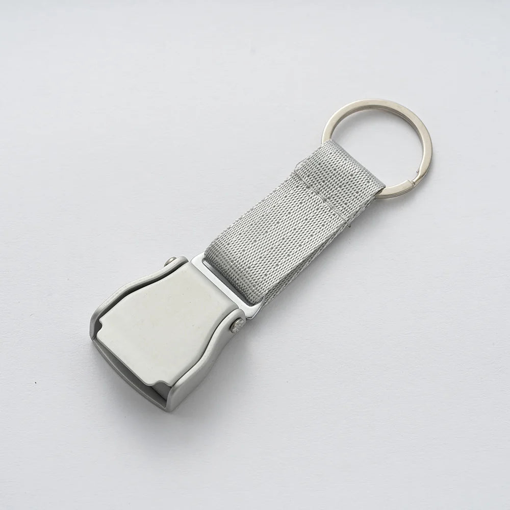 Aviation Seatbelt Buckle Keychain Airplane Flight Ribbon Safety Aircraft Gift Keyring Pendant
