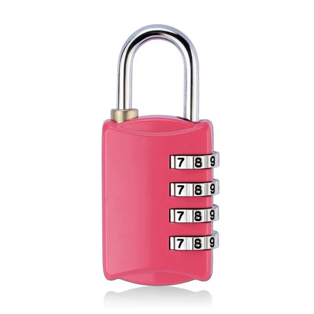 Mini 4 Digit Combination Padlock Resettable Travel Security Lock for Luggage and Gym