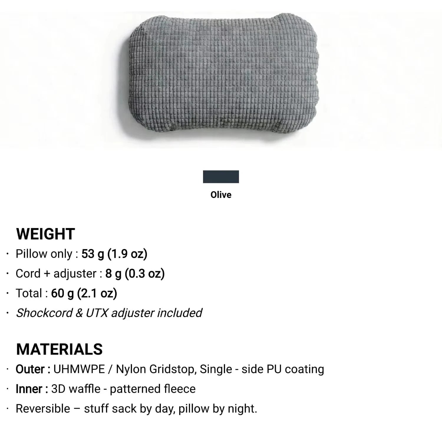 Ultralight 2 in 1 Stuff Sack Pillow Multifunctional Camping Storage Bag Outdoor Headrest Gear