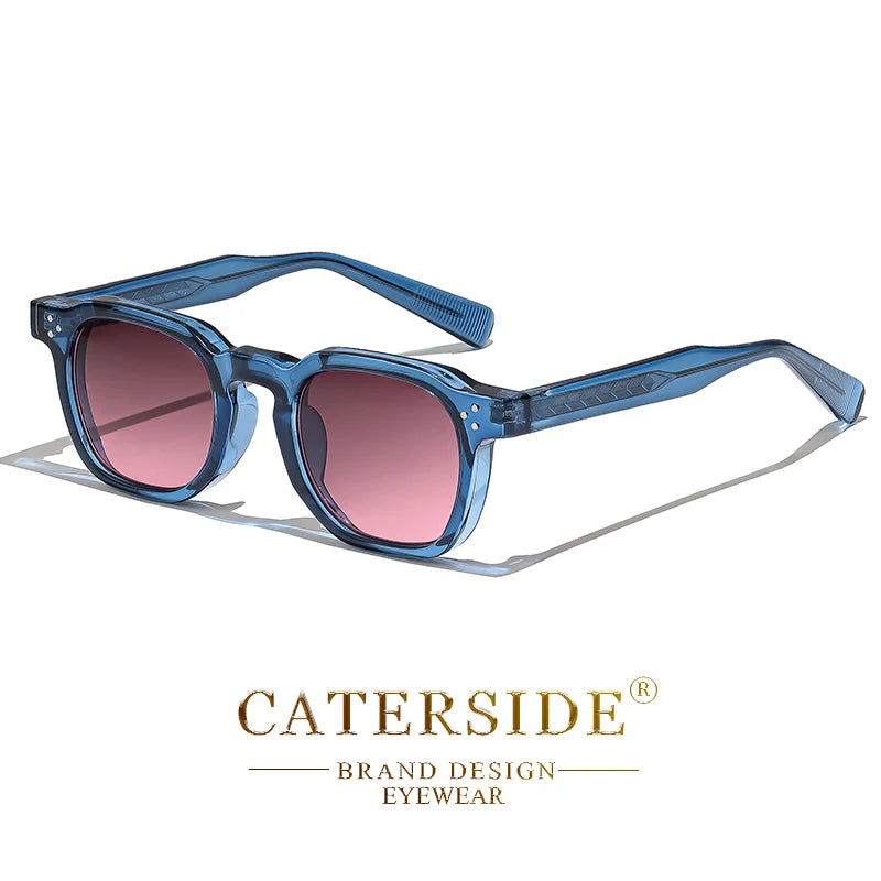 CATERSIDE Retro Punk Square Sunglasses UV400 Small Frame