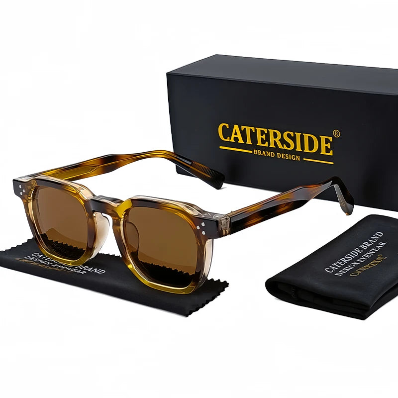 CATERSIDE Retro Punk Square Sunglasses UV400 Small Frame