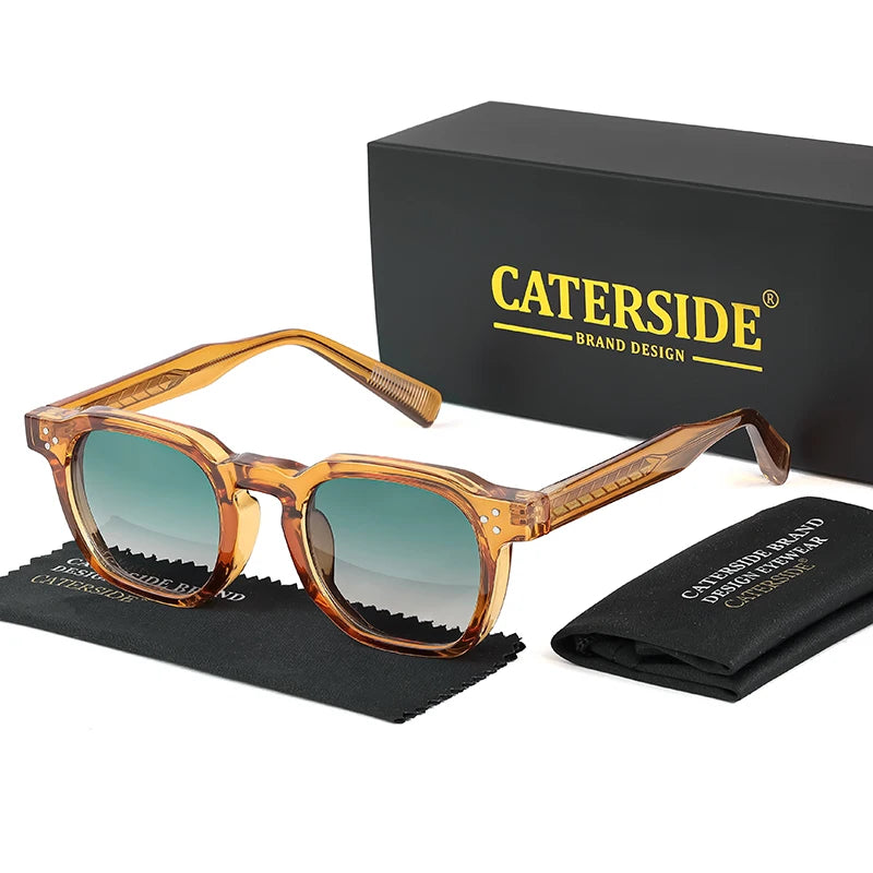 CATERSIDE Retro Punk Square Sunglasses UV400 Small Frame
