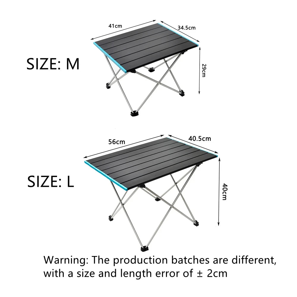 AZULBLANCO Ultralight Folding Camping Table Aluminium Outdoor Picnic BBQ Desk