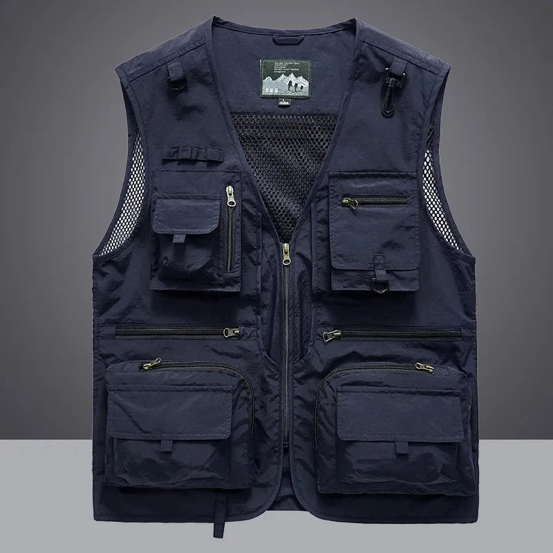 Tactical Survival Vest Multi Pocket Mesh Waistcoat