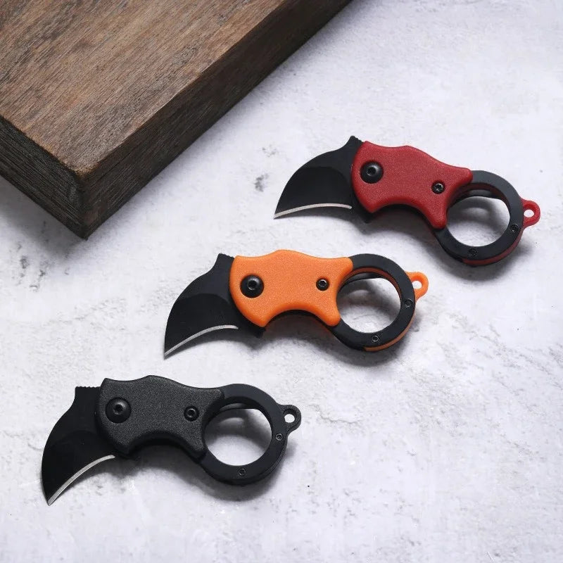 Portable Eagle Claw Folding Knife Keychain Steel Pocket Tool for Outdoor Camping EDC Gear