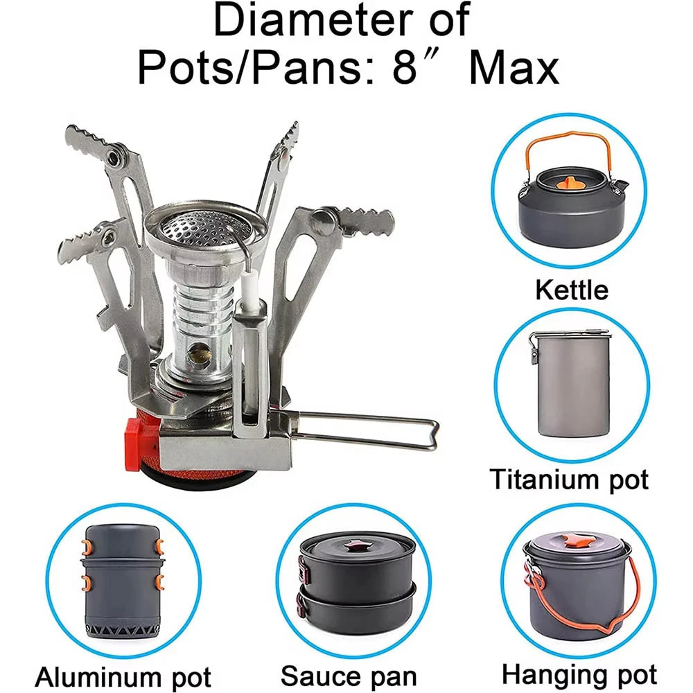 LISM Ultralight Portable Camping Stove Adjustable Valve Backpacking Hiking Burner