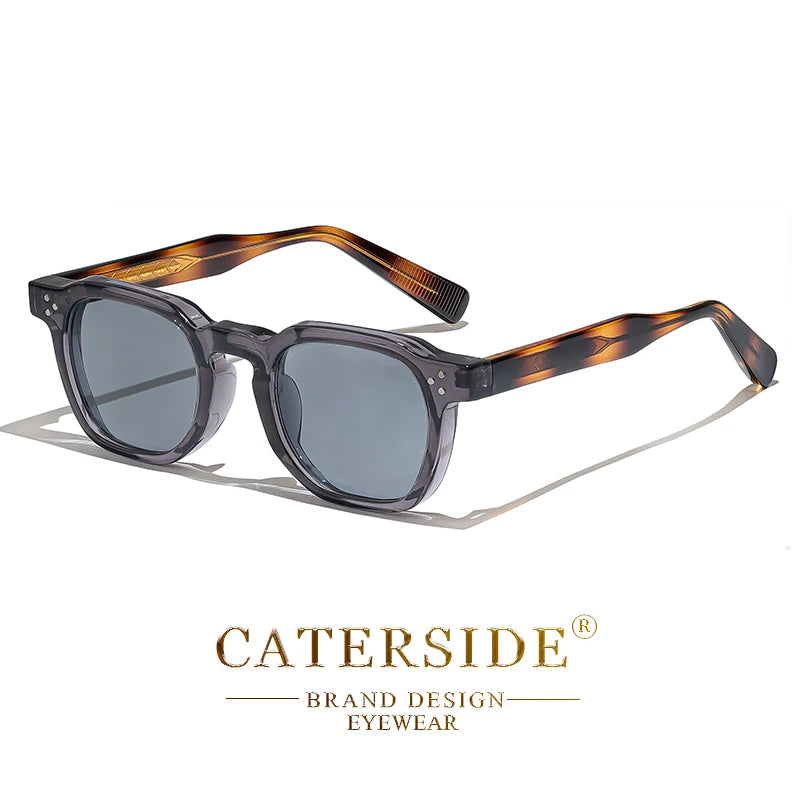 CATERSIDE Retro Punk Square Sunglasses UV400 Small Frame