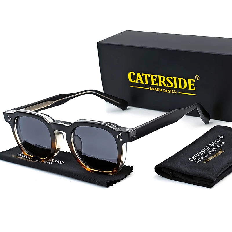CATERSIDE Retro Punk Square Sunglasses UV400 Small Frame