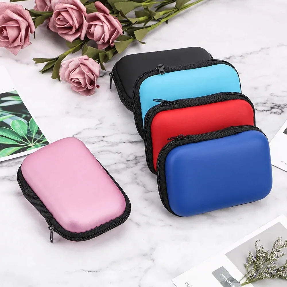 Portable Travel Cable Organizer Zipper Earphone Charging Case