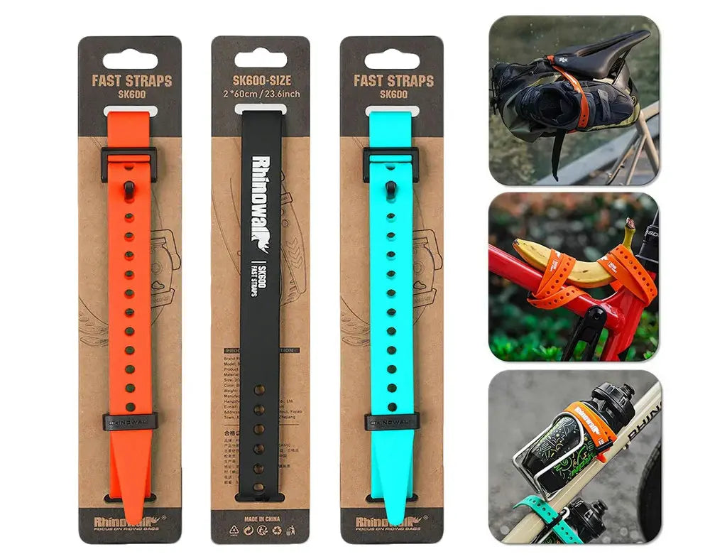 RHINOWALK Reusable Silicone Elastic Strap 60cm Tie Down Luggage Bike Camping