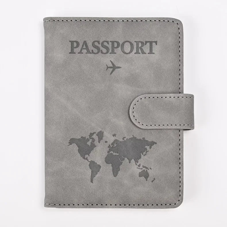 Travel Passport Cover PU Leather Ticket Wallet with Credit Card Holder for Men and Women