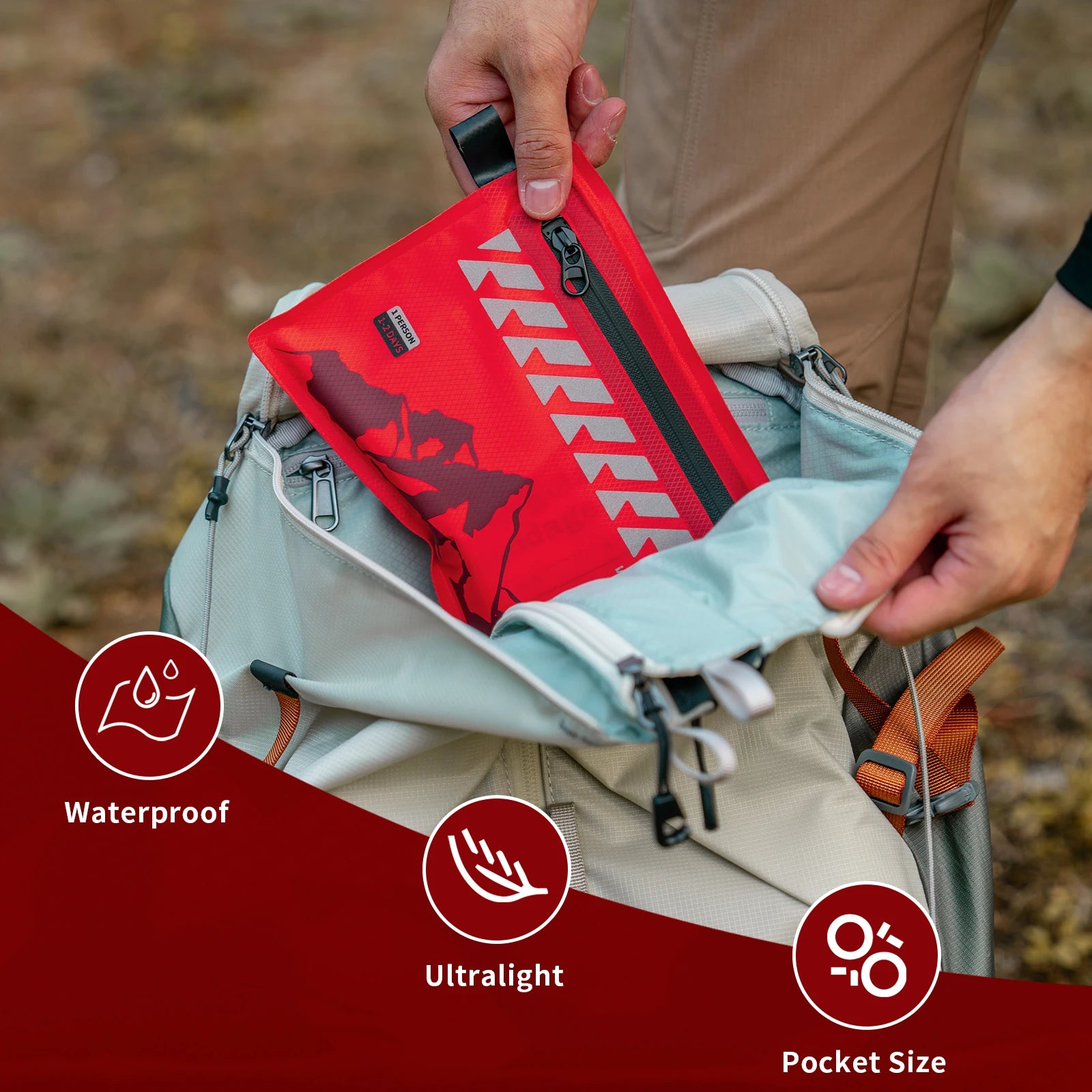 RHINO RESCUE Waterproof First Aid Kit 107 Piece Ultralight Travel Medical Kit, Small First Aid Kit