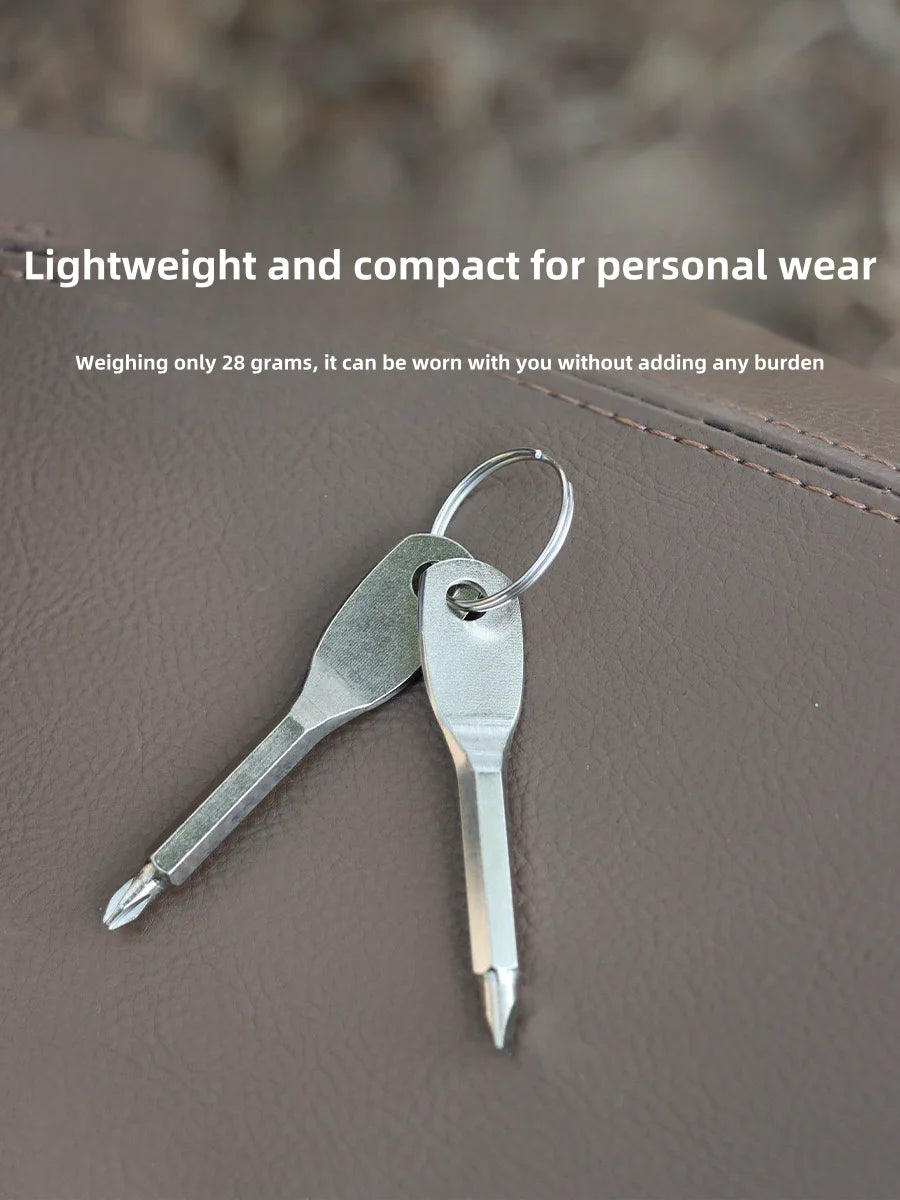 Portable Multifunction Screwdriver Keyring EDC Flat Cross Pocket Tool for Outdoor Travel