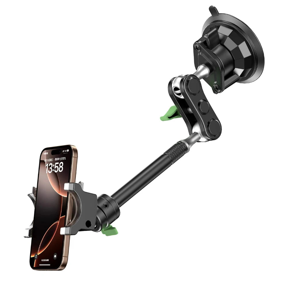 Universal Metal Car Phone Mount 360° Rotating Suction Cup Windshield Dashboard Holder