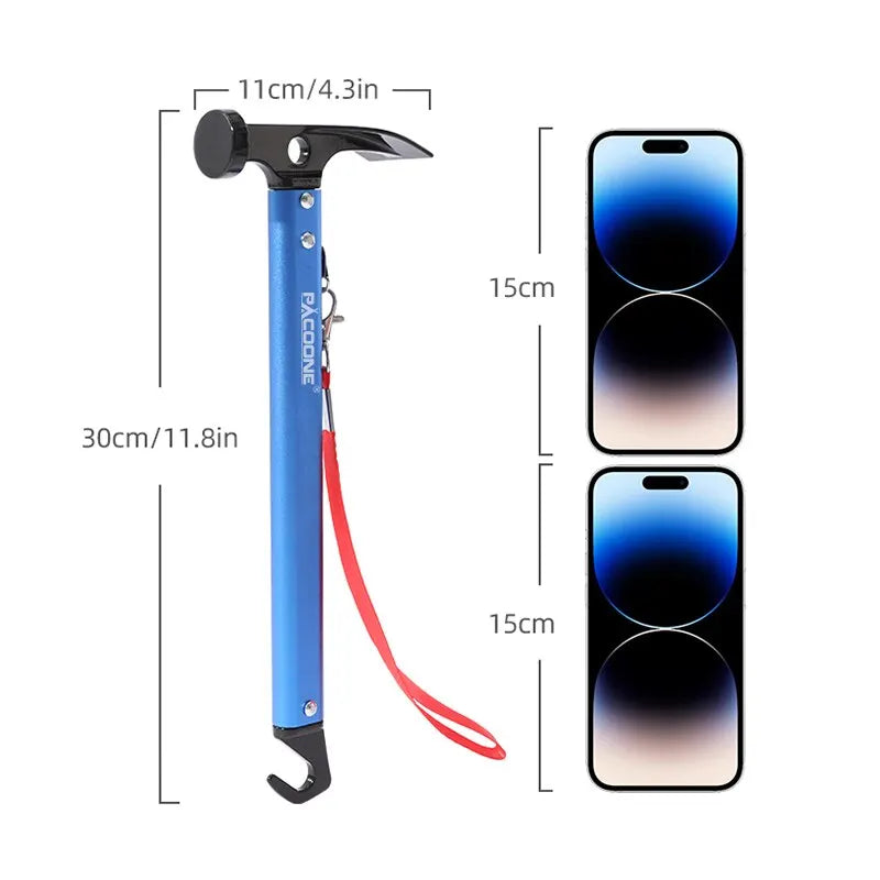 Outdoor Survival Multi Tool Hammer Aluminum Alloy Pocket Life Saving Camping Emergency Tool