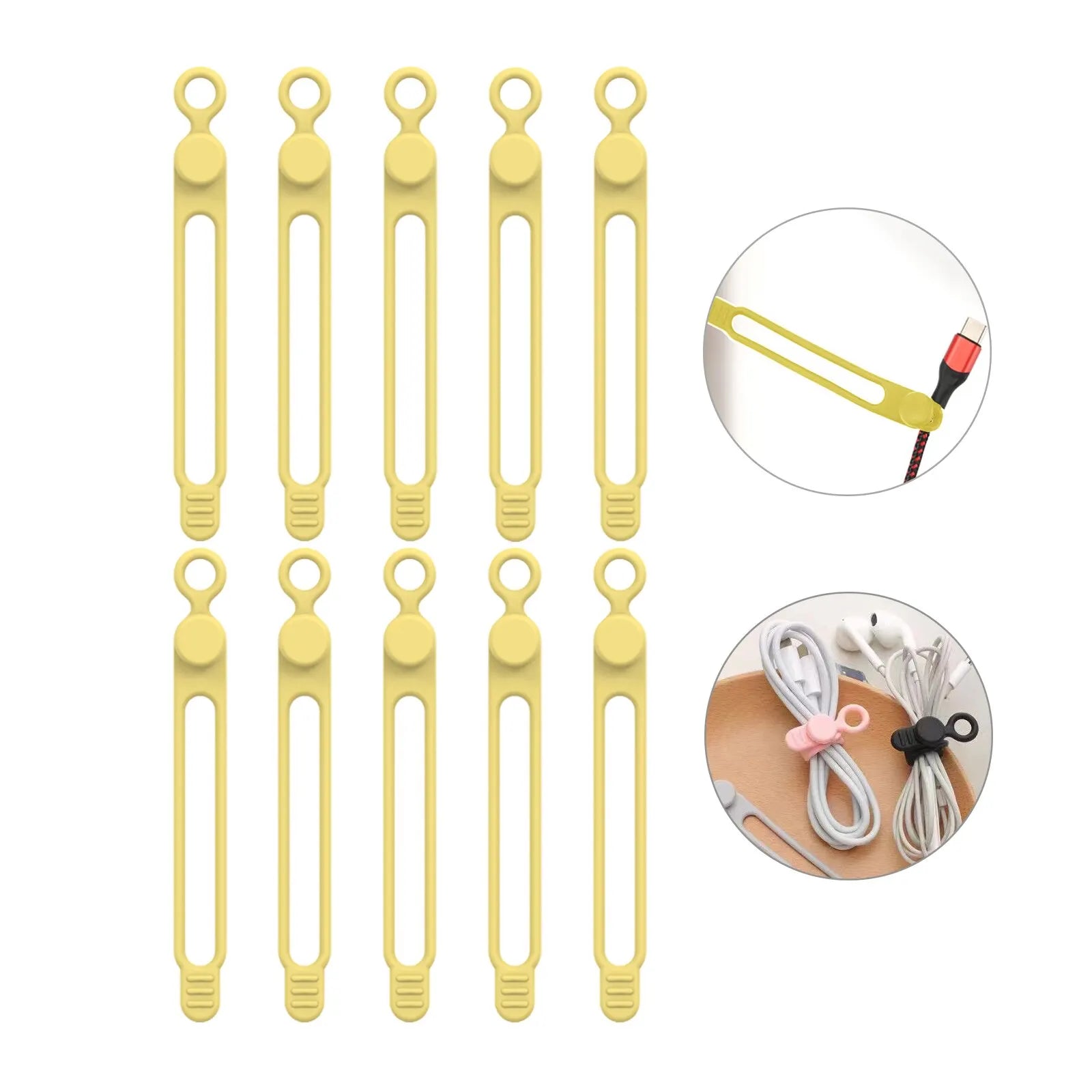 Silicone Cable Ties Reusable Cord Cable Organizer Travel Straps