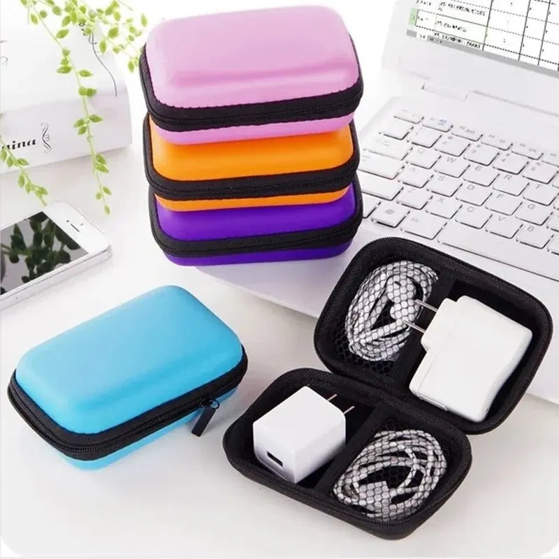 Portable Travel Cable Organizer Zipper Earphone Charging Case